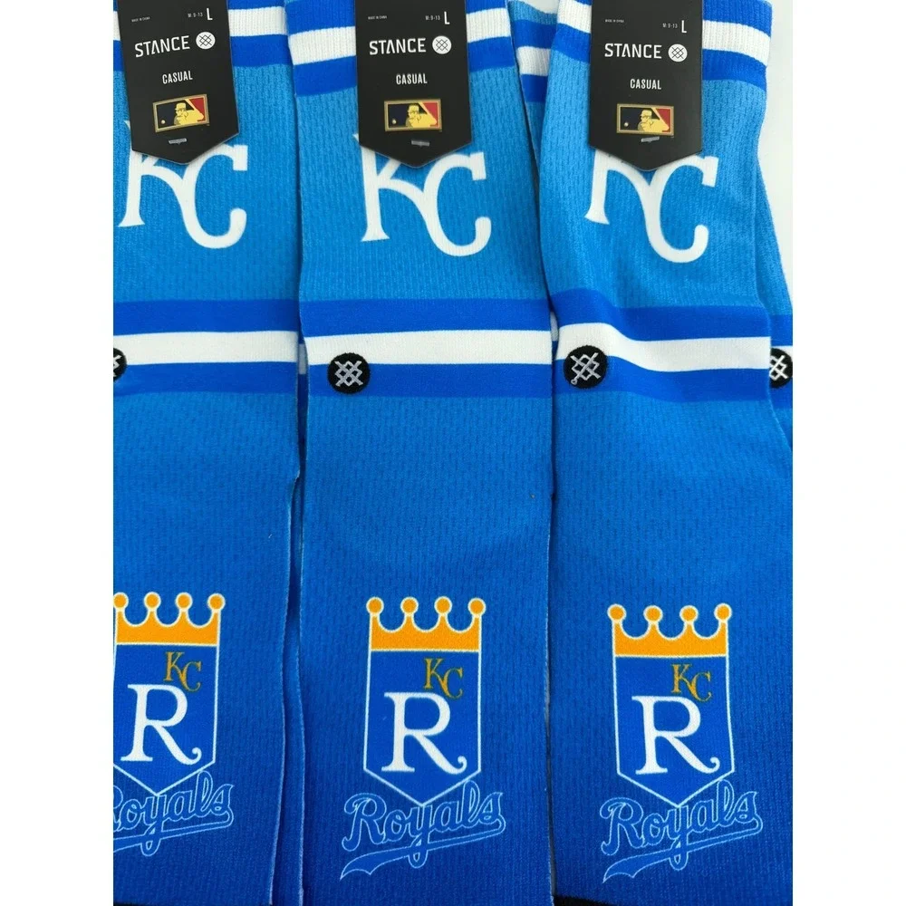 3 Pairs Stance Adult Blue Crew MLB Baseball Kansas City Royals Coop 23 L 9-13‎